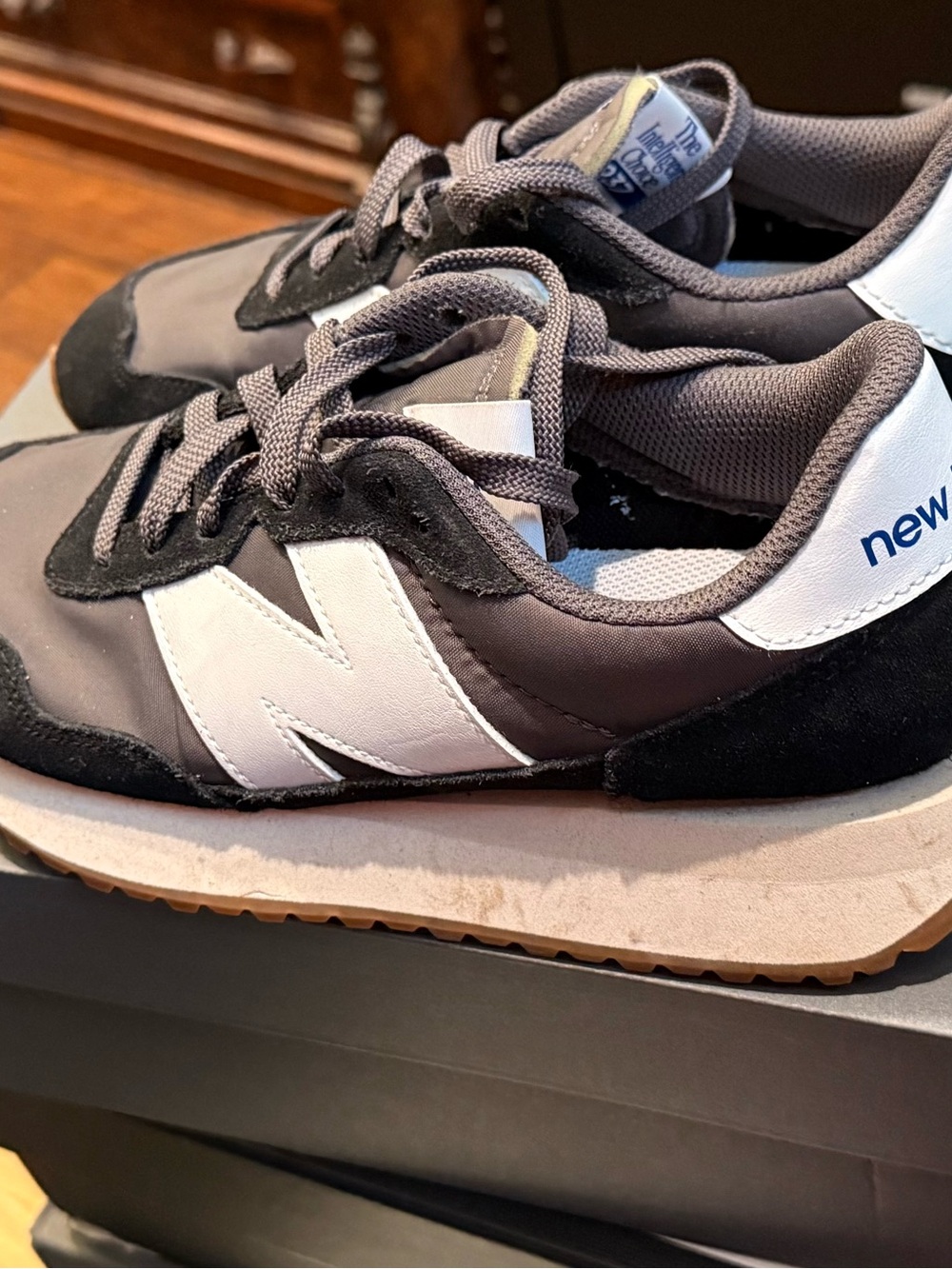 New Balance White & Gray Retro Casual Sneakers